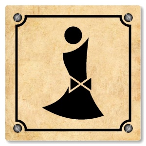 WC ženy, 100x100mm, pergamen, Kansas